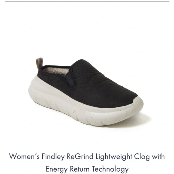 Dearfoam Findlay ReGrind Black Quilted Slip-On Shoes new - Picture 1 of 12